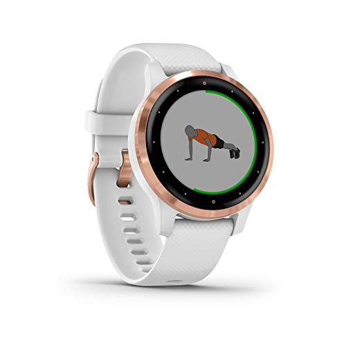 Garmin vívoactive 4S - Reloj inteligente con GPS y funciones de control de la salud durante todo el día, color blanco y rose gold
