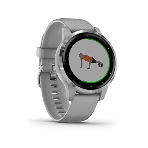 Garmin Vívoactive 4S - Reloj inteligente con GPS y funciones de control de la salud durante todo el día, color Gris