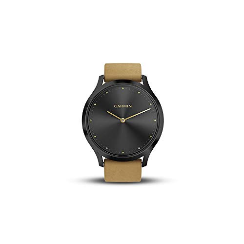 Garmin Vívomove HR Premium Negro con Correa de Cuero marrón Claro