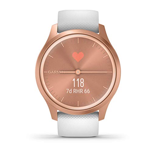 Garmin vívomove Style, Smartwatch híbrido con dos pantallas ocultas a color, Garmin Pay, 42 mm Blanco Rose y Gold