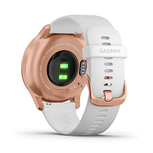 Garmin vívomove Style, Smartwatch híbrido con dos pantallas ocultas a color, Garmin Pay, 42 mm Blanco Rose y Gold
