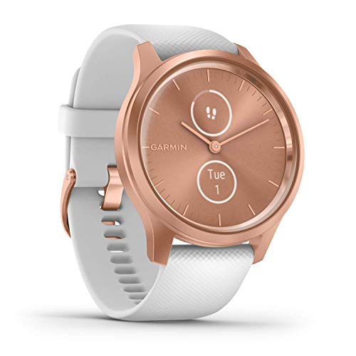 Garmin vívomove Style, Smartwatch híbrido con dos pantallas ocultas a color, Garmin Pay, 42 mm Blanco Rose y Gold