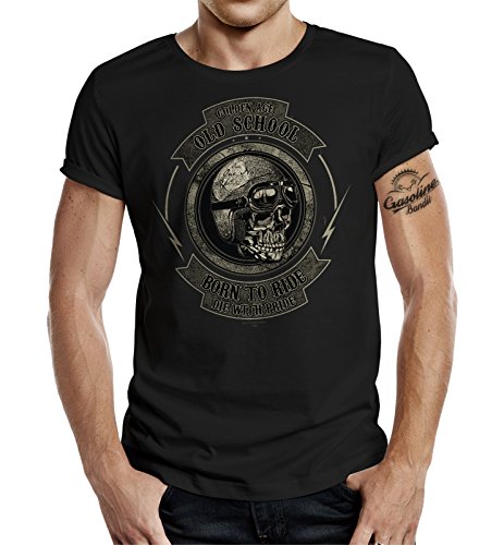 Gasoline Bandit Original Diseno Biker Camiseta: Golden Age Old School-XL