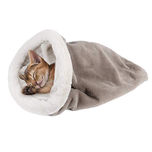 G.C Saco de Dormir para Gatos Cama Gatos Vellón Suave antiestres Camas para Mascotas Acurrucarse Saco Manta Colchoneta Gatos Perros Nido Cueva Acogedor Gatito Cubierto Cama