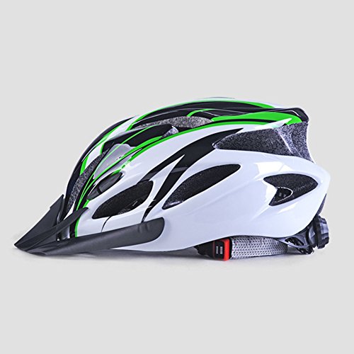 GCDN - Casco de bicicleta con visera, ajustable, ligero, para bicicleta de montaña, de carretera para adultos, jóvenes y niños, Unisex adulto, color Verde y negro., tamaño Tamaño libre