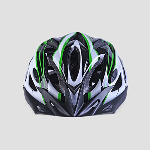 GCDN - Casco de bicicleta con visera, ajustable, ligero, para bicicleta de montaña, de carretera para adultos, jóvenes y niños, Unisex adulto, color Verde y negro., tamaño Tamaño libre
