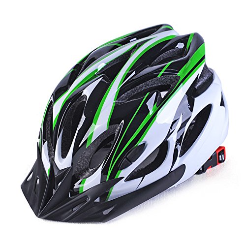 GCDN - Casco de bicicleta con visera, ajustable, ligero, para bicicleta de montaña, de carretera para adultos, jóvenes y niños, Unisex adulto, color Verde y negro., tamaño Tamaño libre