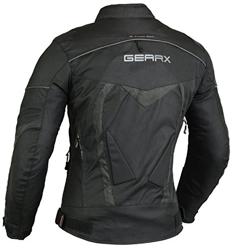 GearX BorneAir Chaqueta de protección de Moto Impermeable con ventilación, L