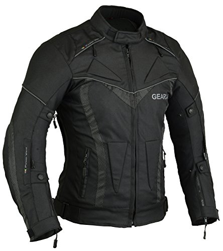 GearX BorneAir Chaqueta de protección de Moto Impermeable con ventilación, L