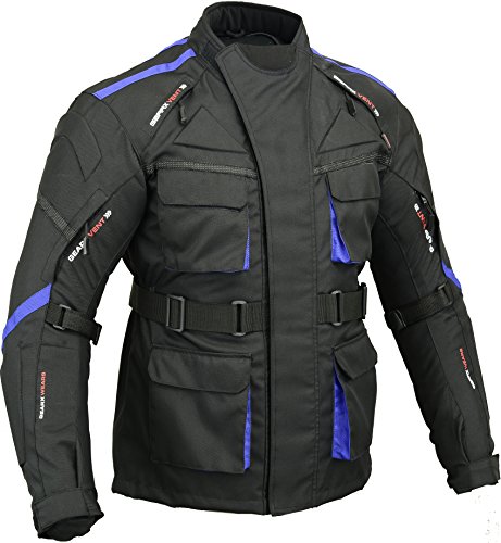 GearX Surfer Chaqueta Moto Impermeable Acolchada Espalda y Codo, L