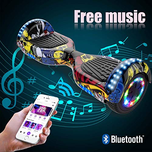 GeekMe Patinete Eléctrico Auto Equilibrio con Hoverkart,Hover Scooter Board,Balance Board + Go-Kart 6.5 Pulgadas con Bluetooth,Luces LED, Regalo para Niños, Adolescentes y Adultos