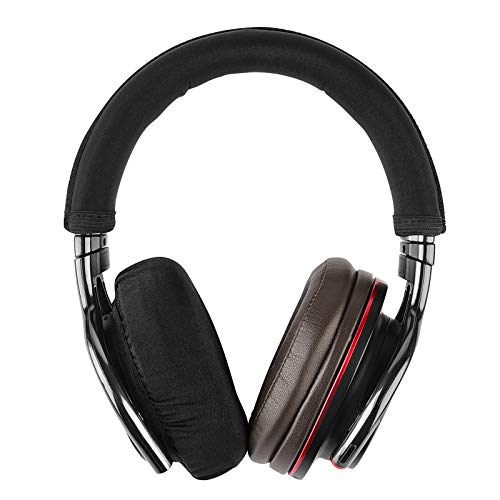 Geekria 2 Pares de Fundas para Auriculares Lavables de Tela medianamente Flexible/Auriculares Sanitarios elásticos, se Adapta a Auriculares de 3,2 a 4,3 Pulgadas, Buenos para Gimnasio, Juegos (Negro)