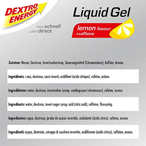 GEL LIQUIDO DEXTRO ENERGY LIMON+CAFEINA 60 ml 18U