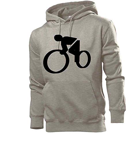 Generisch Bicicleta de Carreras Símbolo 3D Hombres Sudadera con Capucha Sudadera - shirt84 - Gris, XL