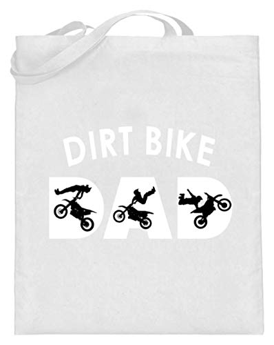 generisch Dirt Bike – Bikes, bicicleta de montaña, Dirt Jump, bicicletas, salto de suciedad, ciclismo, deportistas – Bolsa de yute (con asas largas), color Blanco, talla 38cm-42cm