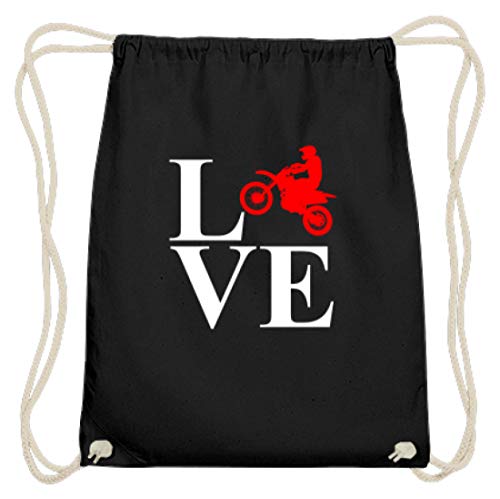 generisch Love Dirt Bike – Motocross, Dirt Jump, salto de suciedad, ciclismo, deportes de moto, deportistas – Algodón Gymsac, color Negro , tamaño 37cm-46cm