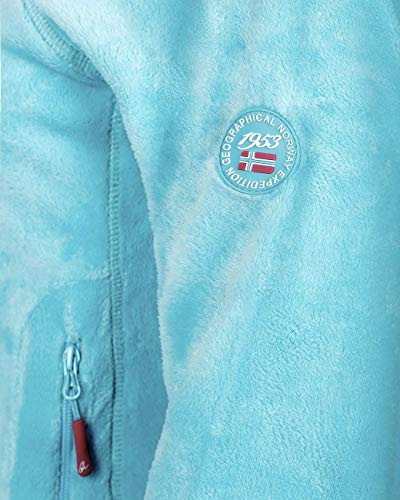 Geographical Norway Chaqueta de forro polar para mujer turquesa L