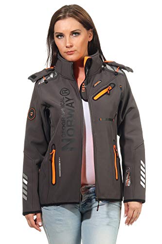 Geographical Norway Chaqueta Softshell para Mujer G-Rose - Gris/Naranja - L/3