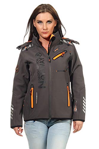 Geographical Norway Chaqueta Softshell para Mujer G-Rose - Gris/Naranja - L/3