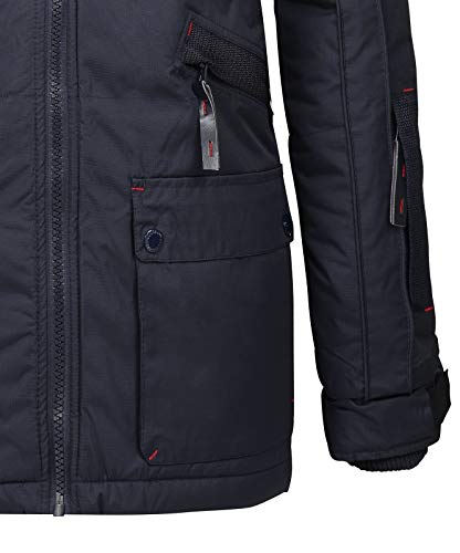 Geographical Norway Chirac Parka de invierno para hombre, capucha de piel extraíble azul oscuro XL