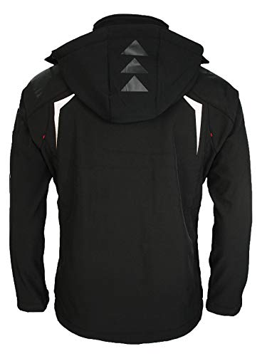 Geographical Norway Techno - Chaqueta flexible para hombre, con capucha desmontable, Hombre, color Negro , tamaño small