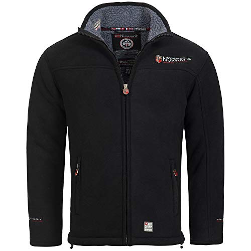 Geographical Norway Ureka Polar Hombres Chaqueta Polar Caliente Piel de Peluche Forro (Negro, M)