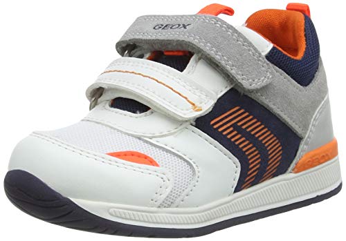 Geox B RISHON Boy B, Zapatillas Bebé-Niñas, Blanco (White/Navy), 25 EU