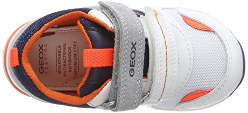 Geox B RISHON Boy B, Zapatillas Bebé-Niñas, Blanco (White/Navy), 25 EU