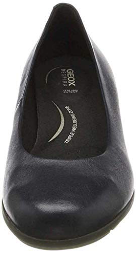 Geox D New Annya Mid A, Zapatos con Tacón Mujer, Azul (Navy C4002), 42 EU
