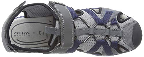 Geox J Borealis Boy B, Sandalias Punta Cerrada Niños, Gris (Dk Grey/ Navy C0739), 31 EU