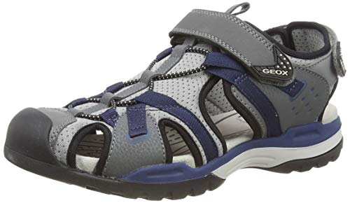 Geox J Borealis Boy B, Sandalias Punta Cerrada Niños, Gris (Dk Grey/ Navy C0739), 31 EU