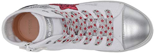 Geox Jr Ciak Girl D, Zapatillas Altas Niñas, Blanco (White/Silver C0007), 28 EU