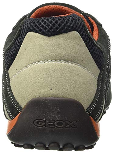 Geox Uomo Snake L - Zapatillas Hombre, Gris (Dk Grey/Off White), 43 EU, Par