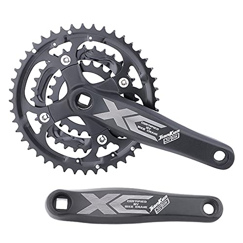 GEQIAN Juego de manivela de bicicleta XC431 Bielas de bicicleta MTB cuadrada cónica, manivela GX, ajuste de velocidad 22/32/44 dientes para 8/9 velocidades
