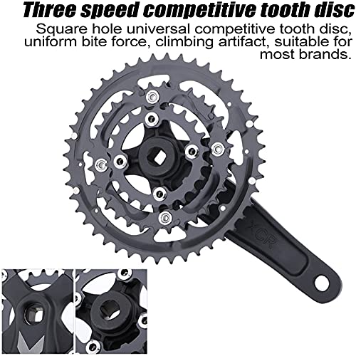 GEQIAN Juego de manivela de bicicleta XC431 Bielas de bicicleta MTB cuadrada cónica, manivela GX, ajuste de velocidad 22/32/44 dientes para 8/9 velocidades