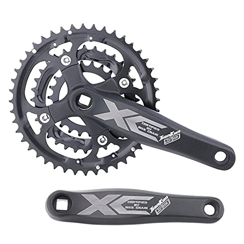 GEQIAN Juego de manivela de bicicleta XC431 Bielas de bicicleta MTB cuadrada cónica, manivela GX, ajuste de velocidad 22/32/44 dientes para 8/9 velocidades