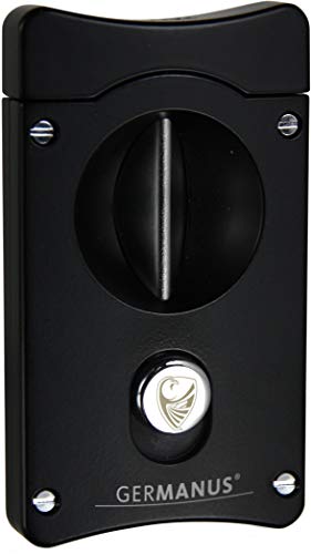 GERMANUS Premium V-Cut Cortador de Puros, V-Cutter, todo acero, Negro