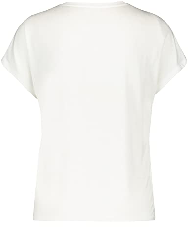 GERRY WEBER Camiseta para mujer con impresión frontal que realza la figura., Off White/ Aloe, 42