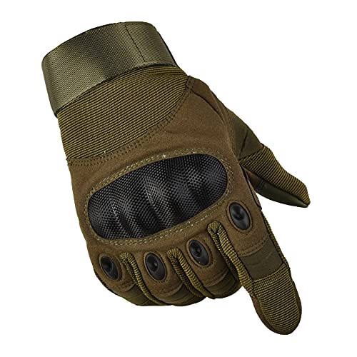 GERZ Guantes Pantalla Táctil Tactico Ciclismo Caza Escalada Guantes Militar Antideslizante 3color verde ,negro , camer. (guantes verde L)