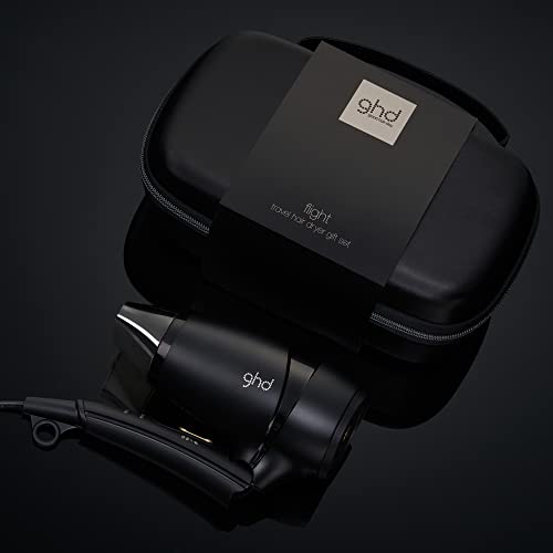 ghd flight gift set - set de regalo secador de viaje compacto, plegable, voltaje dual, edición 2021, negro