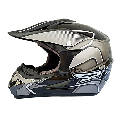 GHHTHEN Casco de Motocross Profesional Conjunto de Casco de MTB de Cara Completa Casco de Choque Aprobado por Dot/ECE Casco de MTB de Cara Completa ATV Dirt Bike BMX Quad Off Road Motocicleta MX