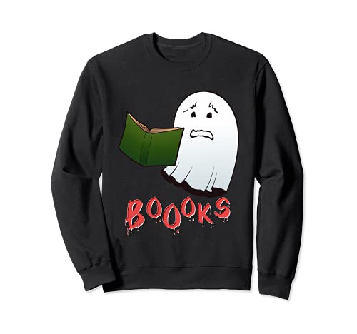 Ghost Reading Libros bibliotecario Halloween Lector de libros Nerd Sudadera