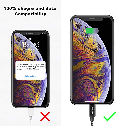 GIANAC Cable Cargador iPhone (1.2M) MFI Cable Lightning Carga Rápida Trenzado de Nylon Cargador iPhone Compatible con Apple iPhone 12 11 XS MAX XR X 8 Plus 7 Plus 6S 6 Plus 5 5C SE