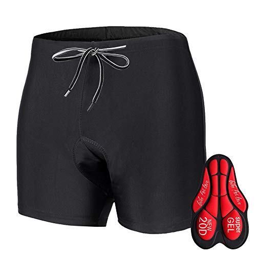 GIEADUN Ciclismo Pantalones Cortos de Bicicleta 3D Gel de sílice Acolchado Ciclismo Calzoncillos Ropa Interior de Bicicleta MTB Bicicleta Pantalones Cortos (Negro, Large)