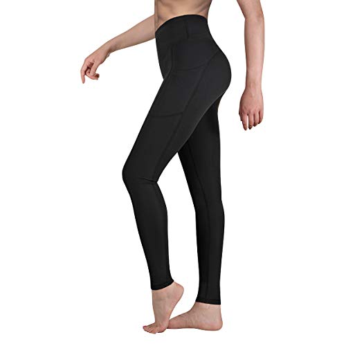 GIMDUMASA Pantalón Deportivo de Mujer Cintura Alta Leggings Mallas para Running Training Fitness Estiramiento Yoga y Pilates GI188(Negro,m)