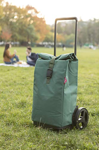 Gimi Kool Carro de la Compra con Ruedas XXL, Bolsa térmica 100% poliéster, Capacidad 60L, 37,9 x 45,3 x 102,7 cm, Acero, Verde, Grande