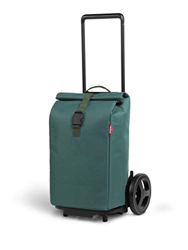 Gimi Kool Carro de la Compra con Ruedas XXL, Bolsa térmica 100% poliéster, Capacidad 60L, 37,9 x 45,3 x 102,7 cm, Acero, Verde, Grande