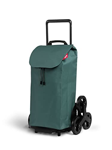 Gimi Tris Urban - Carro de la compra con 6 ruedas, bolsa impermeable 100% poliéster, capacidad 52L, 44,1 x 50,7 x 95,6 cm, color verde