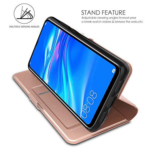 GIOPUEY Funda para Realme GT Master Edition, Función de Soporte Leather Case, Protección de 360 Grados [4 Ranuras para Tarjetas] Tapa del Tirón Cover para Realme GT Master Edition - Oro Rosa