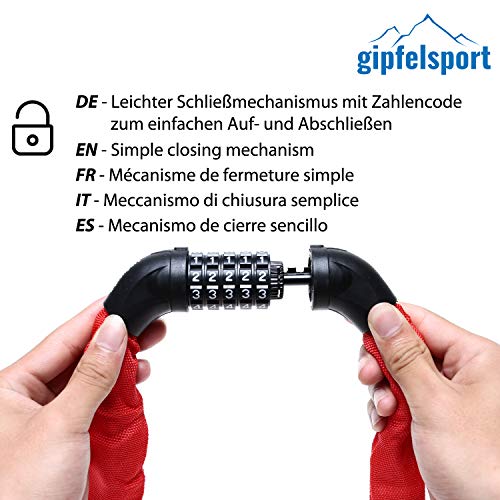 gipfelsport Cerradura de Cadena Rojo